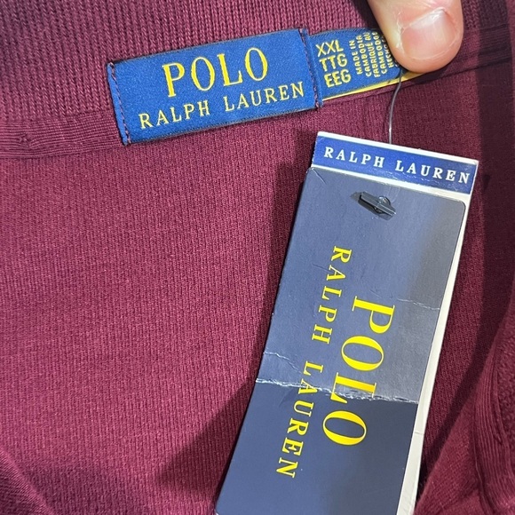 NWT Polo Ralph Lauren XXL Men's Burgundy Pullover Quarter Zip 1/4 Sweater - Picture 6 of 9